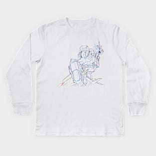 Barbatos Gundam Standby Sketch Kids Long Sleeve T-Shirt